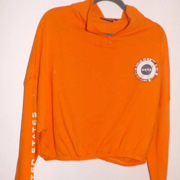 Chemistry Tops - Orange NASA cropped quarter zip